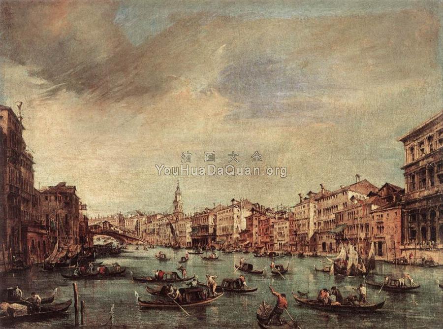 The Grand Canal Looking toward the Rialto Bridge - 弗朗西斯科·格拉蒂
